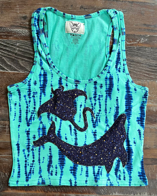 OCEAN PATCHWORK CROPPED TANK