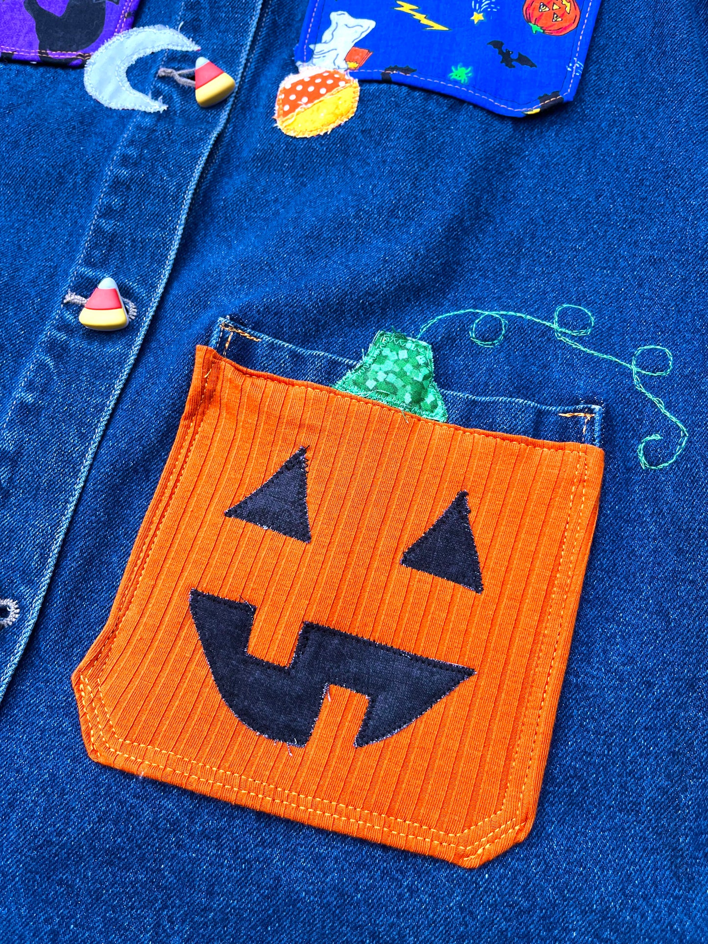 HALLOWEEN PATCHWORK DENIM JACKET
