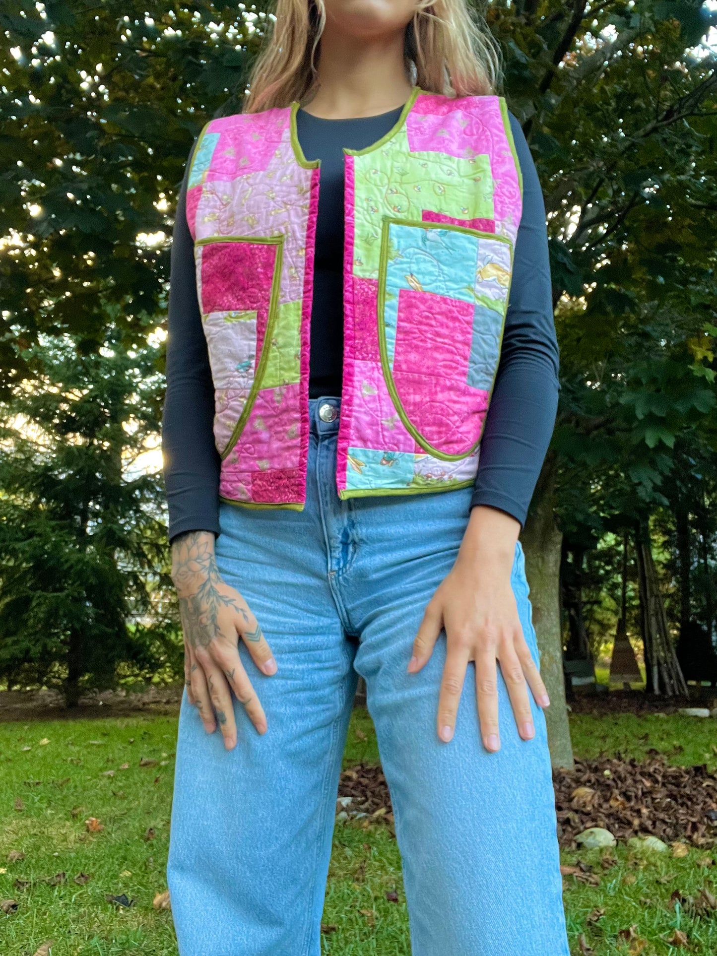 GUESS HOW MUCH ILY QUILT UPCYCLE VEST