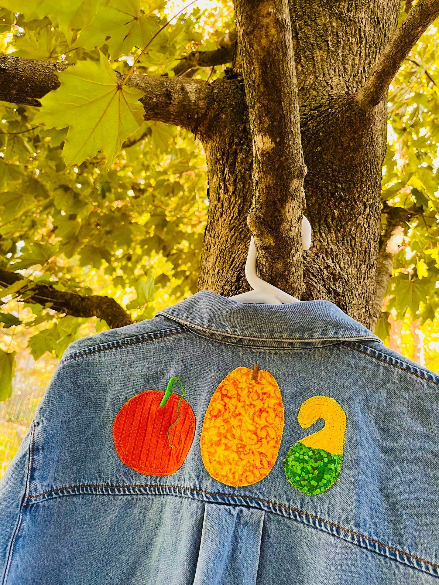 FALL GOURDS PATCHWORK BUTTON-DOWN SHIRT