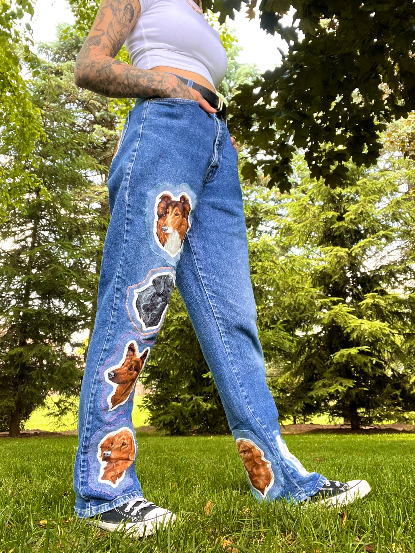 DOG BREEDS PATCHWORK JEANS