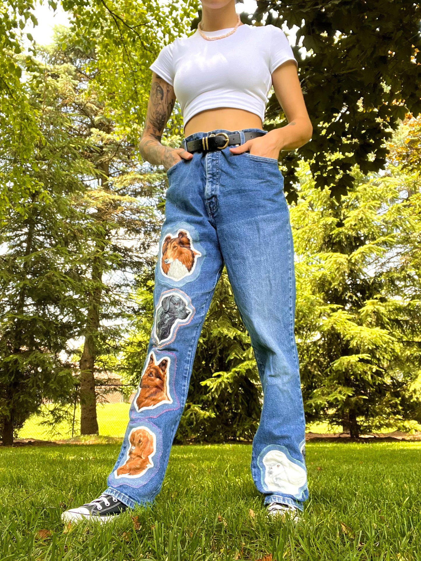 DOG BREEDS PATCHWORK JEANS