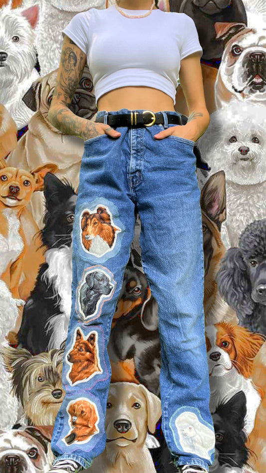 DOG BREEDS PATCHWORK JEANS