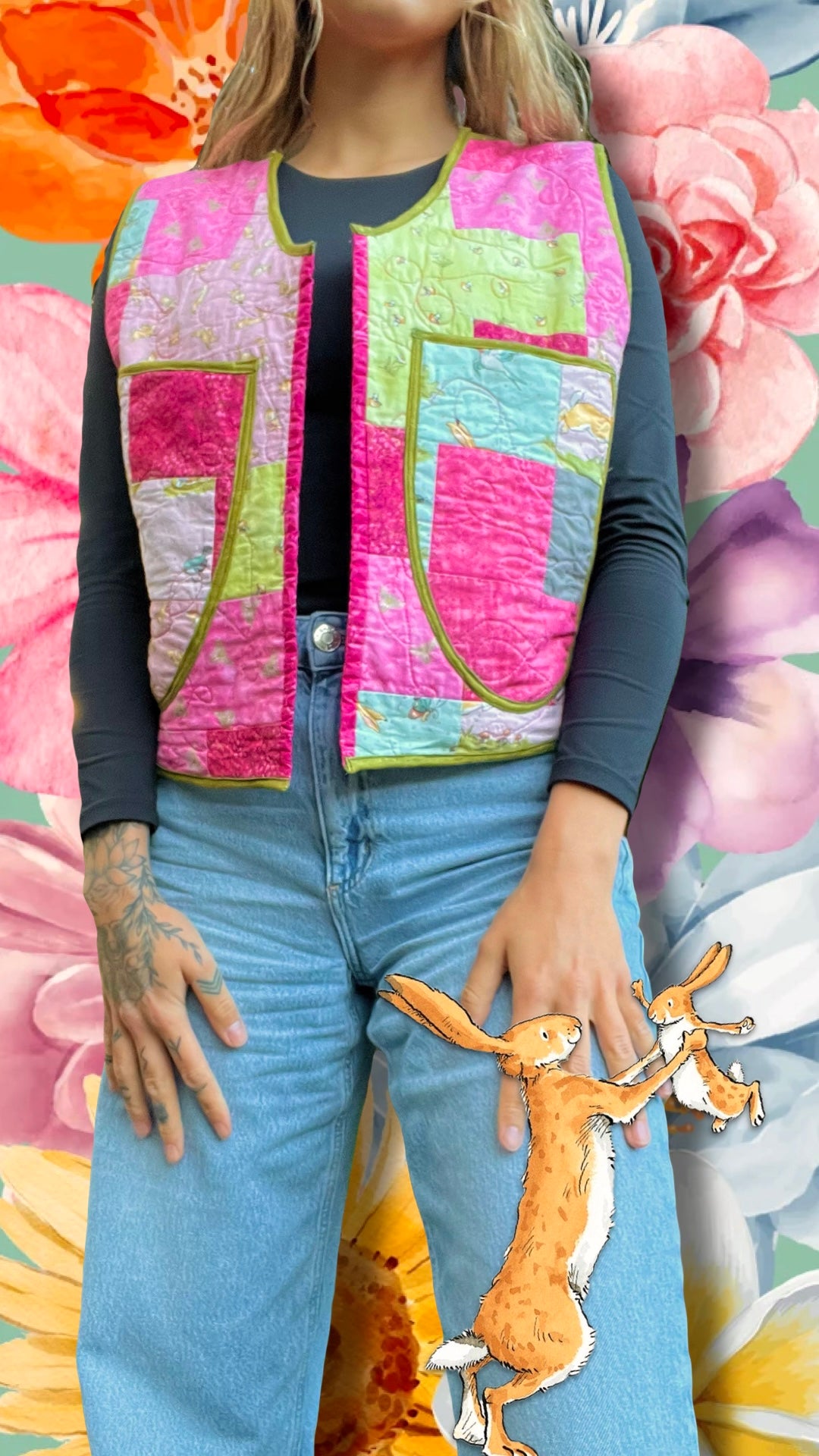 GUESS HOW MUCH ILY QUILT UPCYCLE VEST