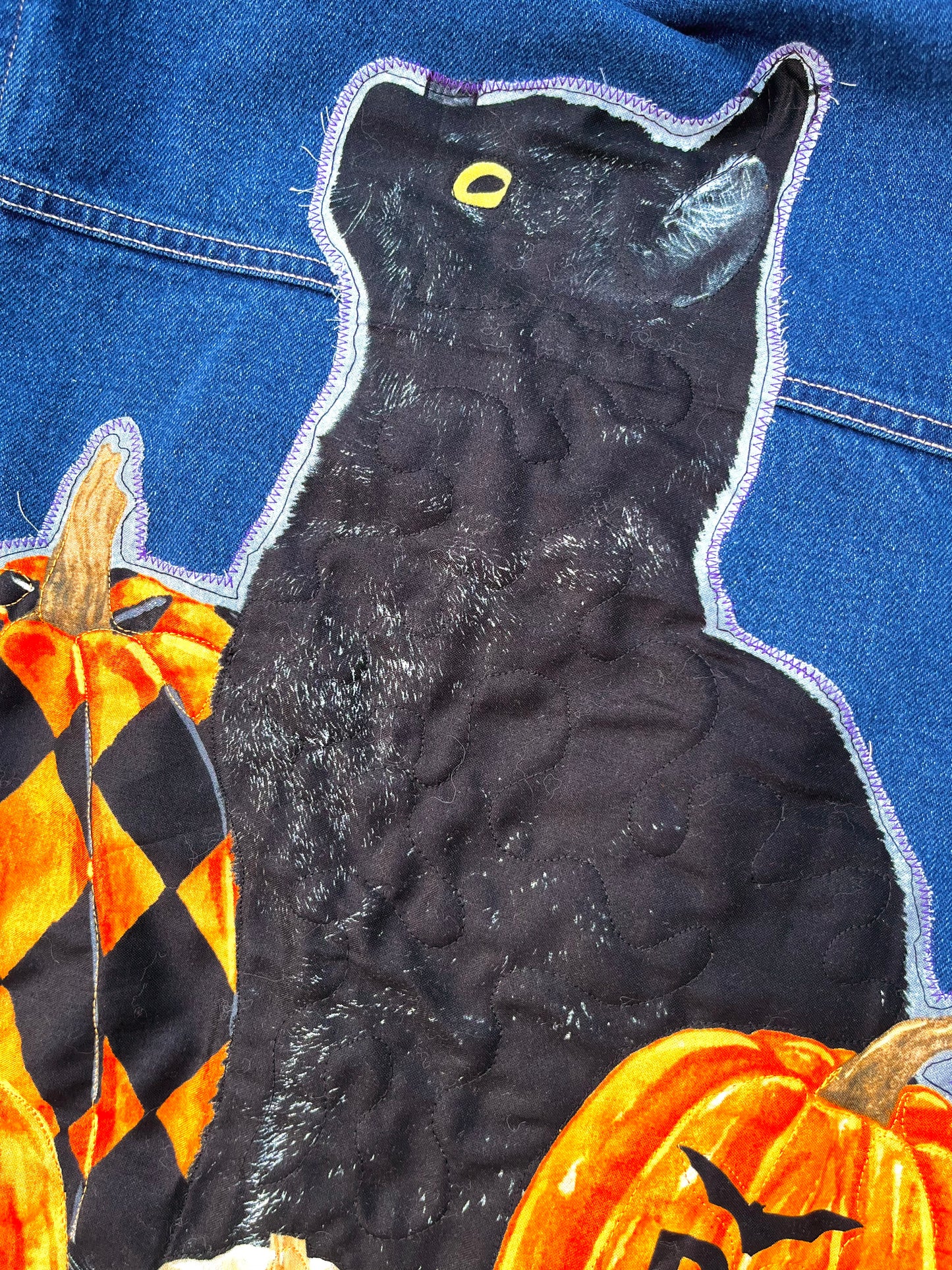 HALLOWEEN PATCHWORK DENIM JACKET